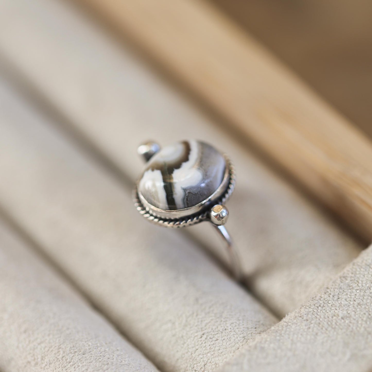 Ocean Jasper Delica Ring – Sterling Silver, Choose Your Stone