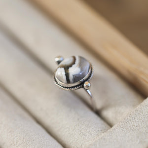 Dainty Ocean Jasper Ring – Sterling Silver, Choose Your Stone