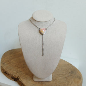 Ocean Jasper Y Necklace - Jasper Bolo Necklace - Sterling Silver