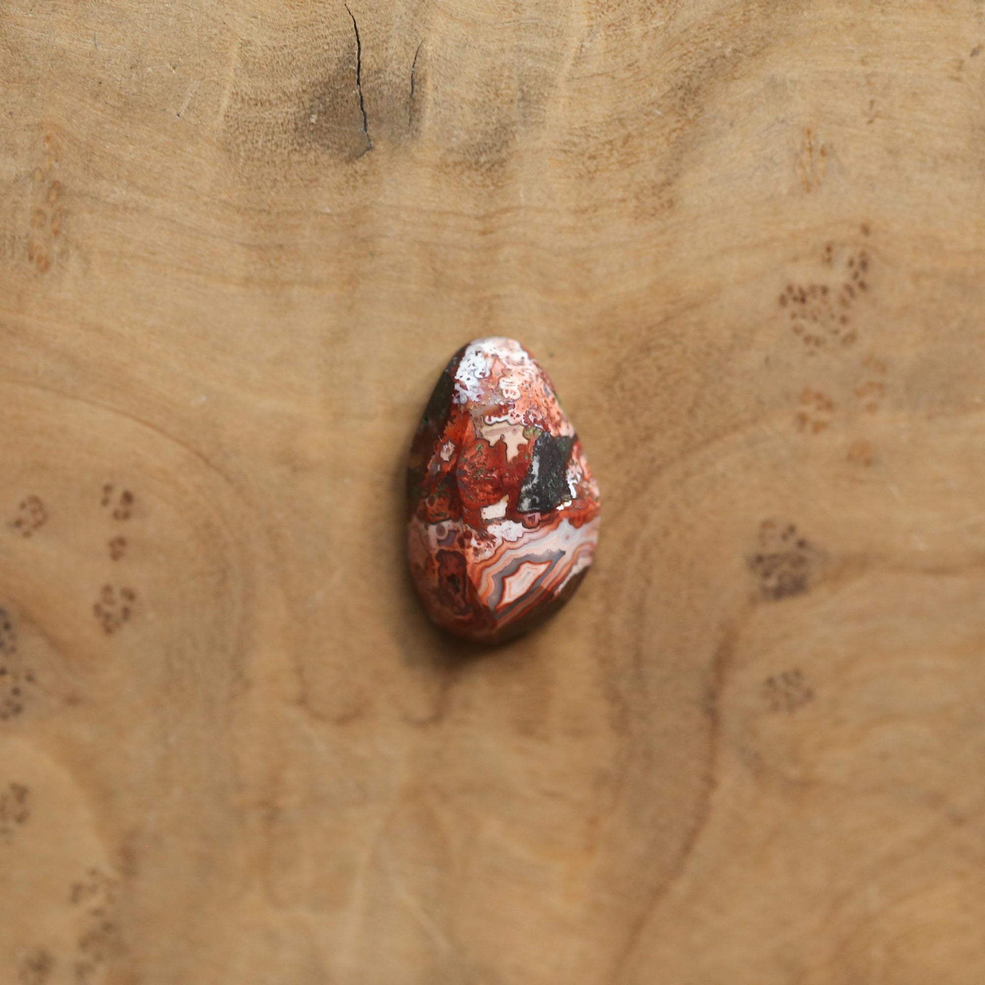 Crazy Lace Agate Pendant - Silversmith - .925 Sterling Silver - Rose Cut Crazy Lace Agate Necklace