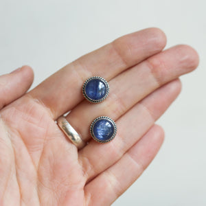 Blue Kyanite Traditional Posts - Kyanite Earrings - .925 Sterling Silver Studs - Kyanite Studs