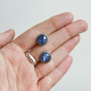 Blue Kyanite Traditional Posts - Kyanite Earrings - .925 Sterling Silver Studs - Kyanite Studs