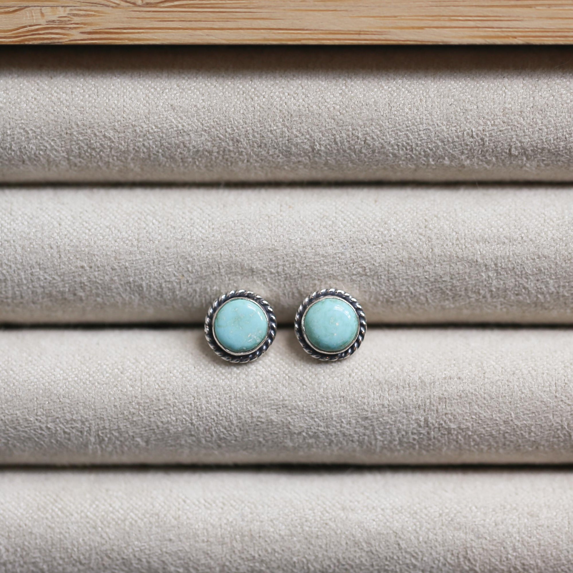 Turquoise Posts - Western Turquoise Studs - Robins Egg Blue Turquoise - Sterling Silver