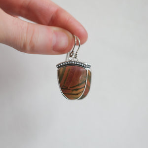 Hammered Sterling Silver Red Creek Jasper Earrings – Choose Your Pair