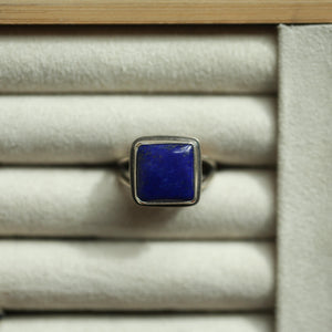 Square Stone Ring - Size 5, 6, 6.5, 8 Amethyst Sunstone Variscite Kyanite Lace Agate, Sterling Silver