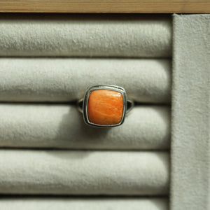 Ready to Ship - Square Stone Ring - Size 5 Size 6 Size 6 1/2 Amethyst Sunstone Variscite Kyanite Laguna Lace Agate