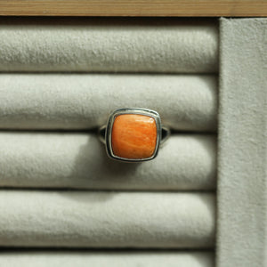 Ready to Ship - Square Stone Ring - Size 5 Size 6 Size 6 1/2 Amethyst Sunstone Variscite Kyanite Laguna Lace Agate