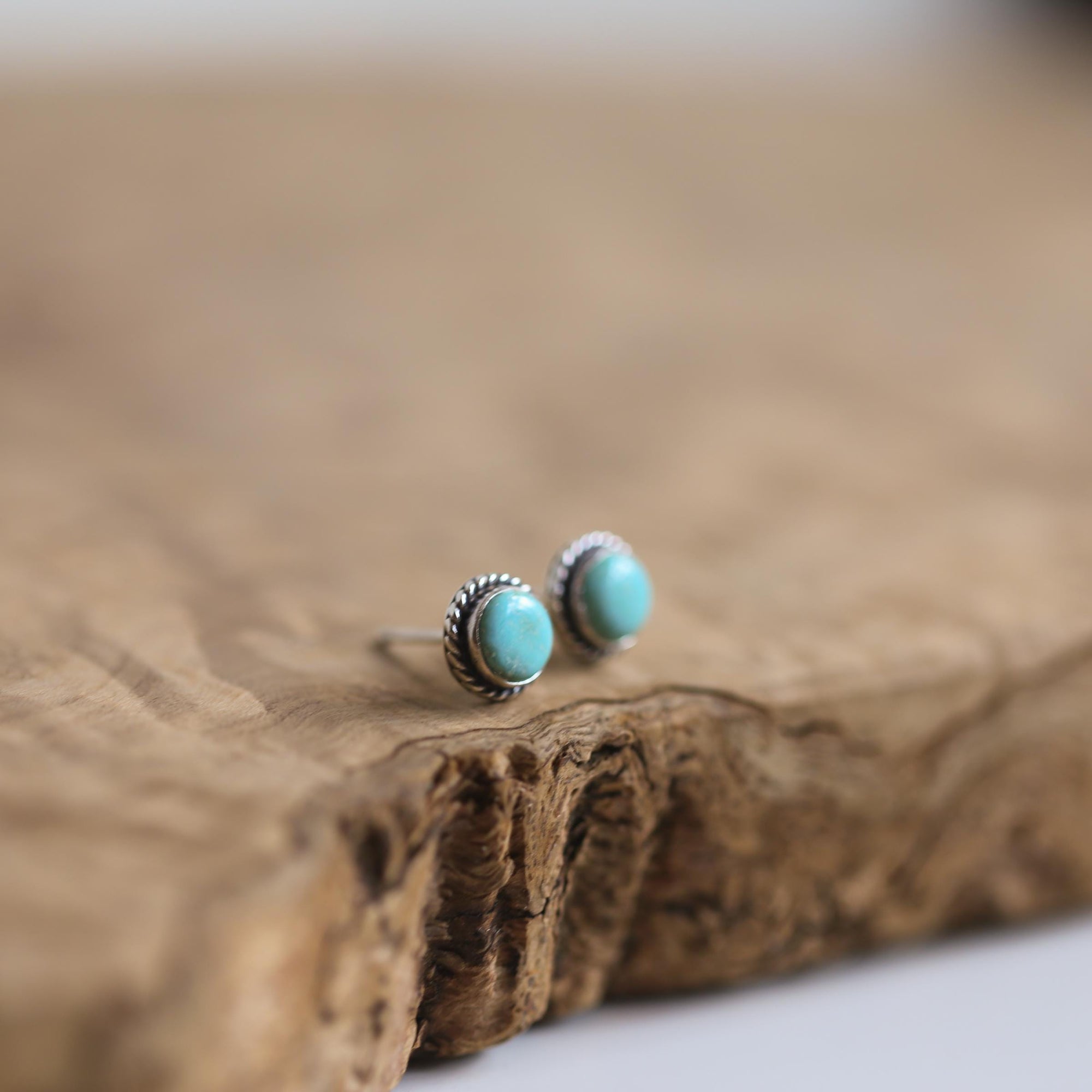 Turquoise Posts - Western Turquoise Studs - Robins Egg Blue Turquoise - Sterling Silver