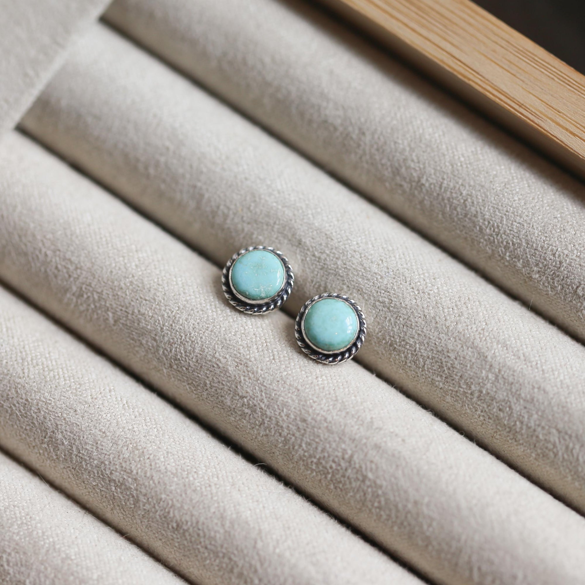 Turquoise Posts - Western Turquoise Studs - Robins Egg Blue Turquoise - Sterling Silver
