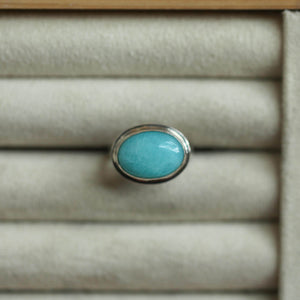 East-West Ring - Size 5 6 & 6 1/2 Amethyst Sunstone Variscite Kyanite Lace Agate