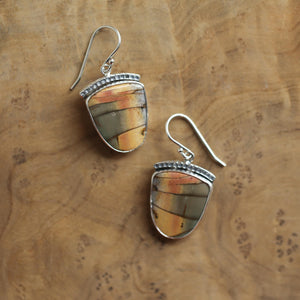 Hammered Sterling Silver Red Creek Jasper Earrings – Choose Your Pair