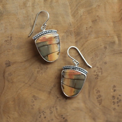 Hammered Sterling Silver Red Creek Jasper Earrings – Choose Your Pair