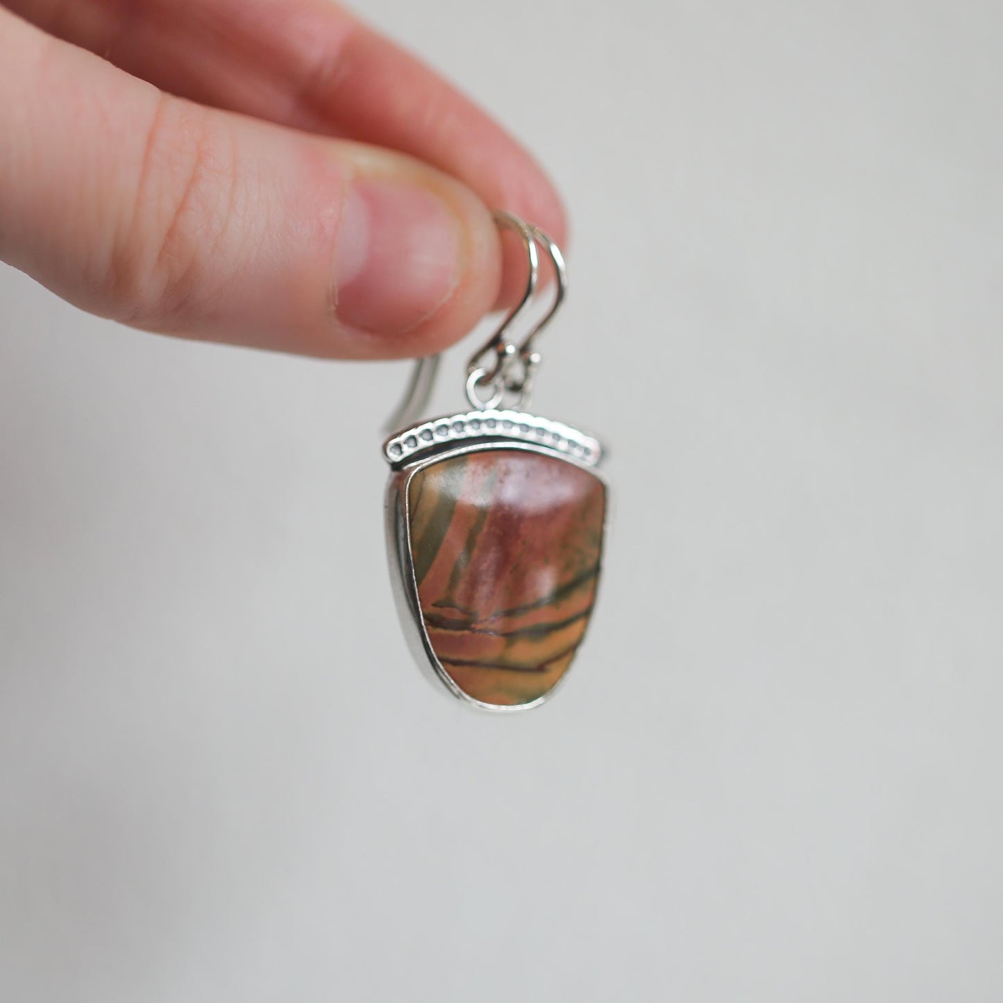 Red Creek Jasper Earrings - .925 Sterling Silver - Ready to Ship - Jasper Drop Earrings