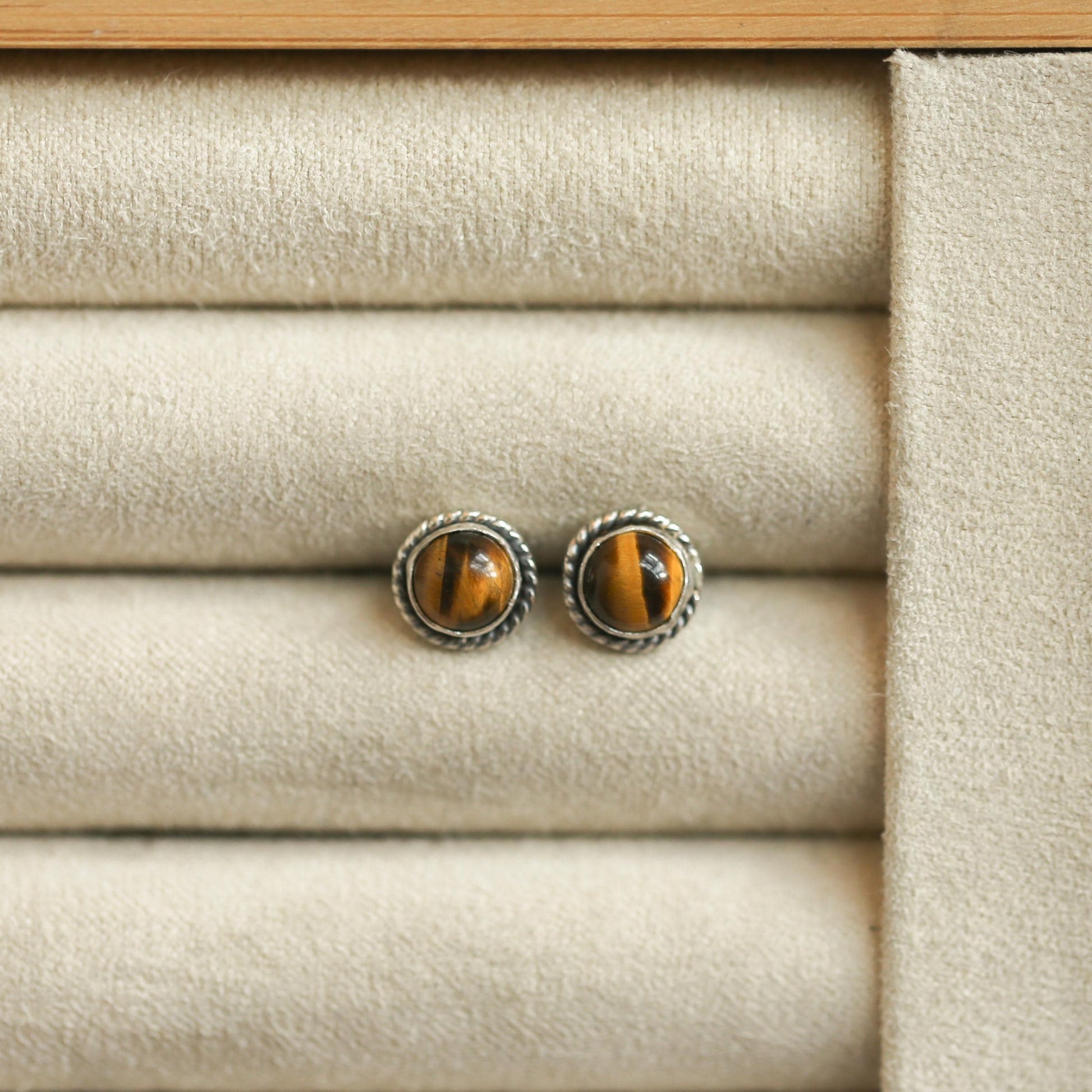 Tigers Eye Traditional Posts - Yellow Tigers Eye Earrings - Post Earrings - Tiger's Eye Studs
