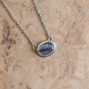 Rainbow Fluorite Pendant - Purple and Green Fluorite - Choose your Necklace