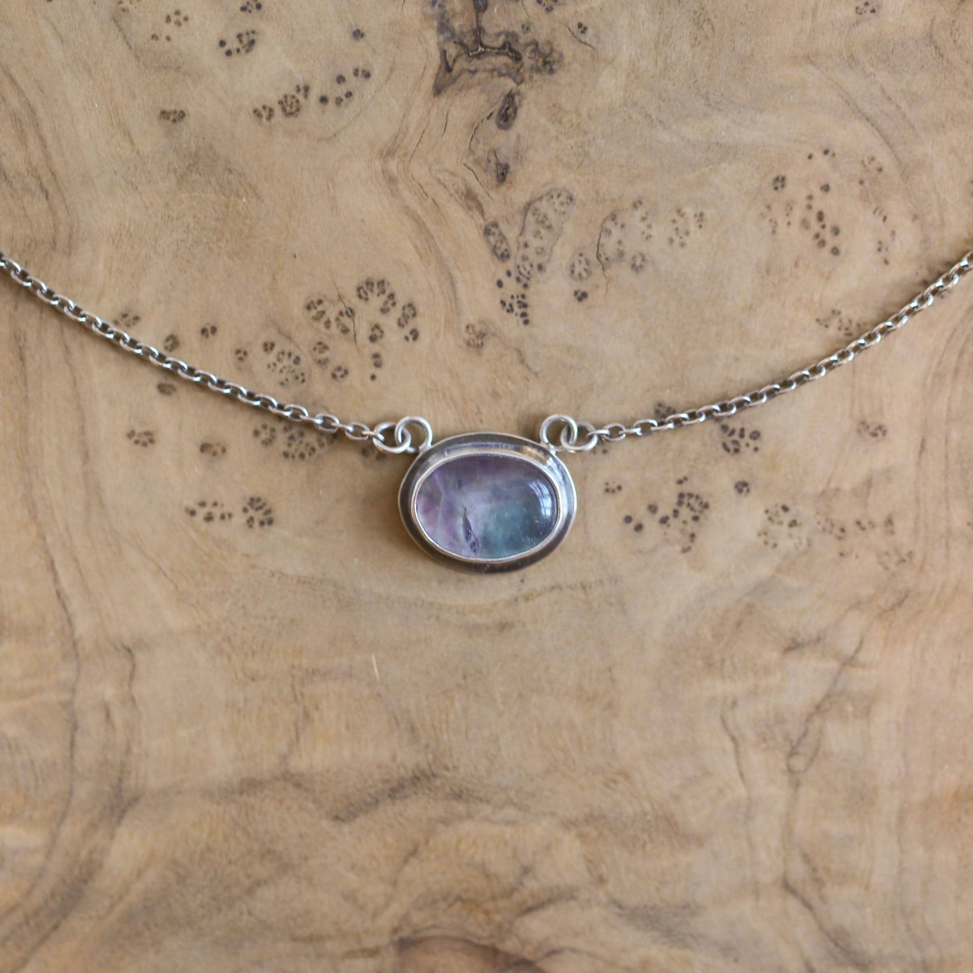 Rainbow Fluorite Pendant - Purple and Green Fluorite - Choose your Necklace