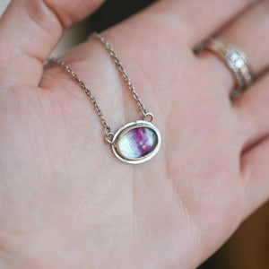 Rainbow Fluorite Pendant - Purple and Green Fluorite - Choose your Necklace