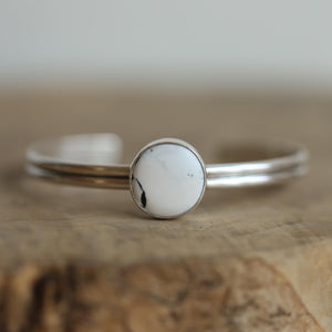 White Buffalo SS Bracelet - Choose from 3 OOAK White Buffalo Cuff - Chunky Sterling Silver Cuff