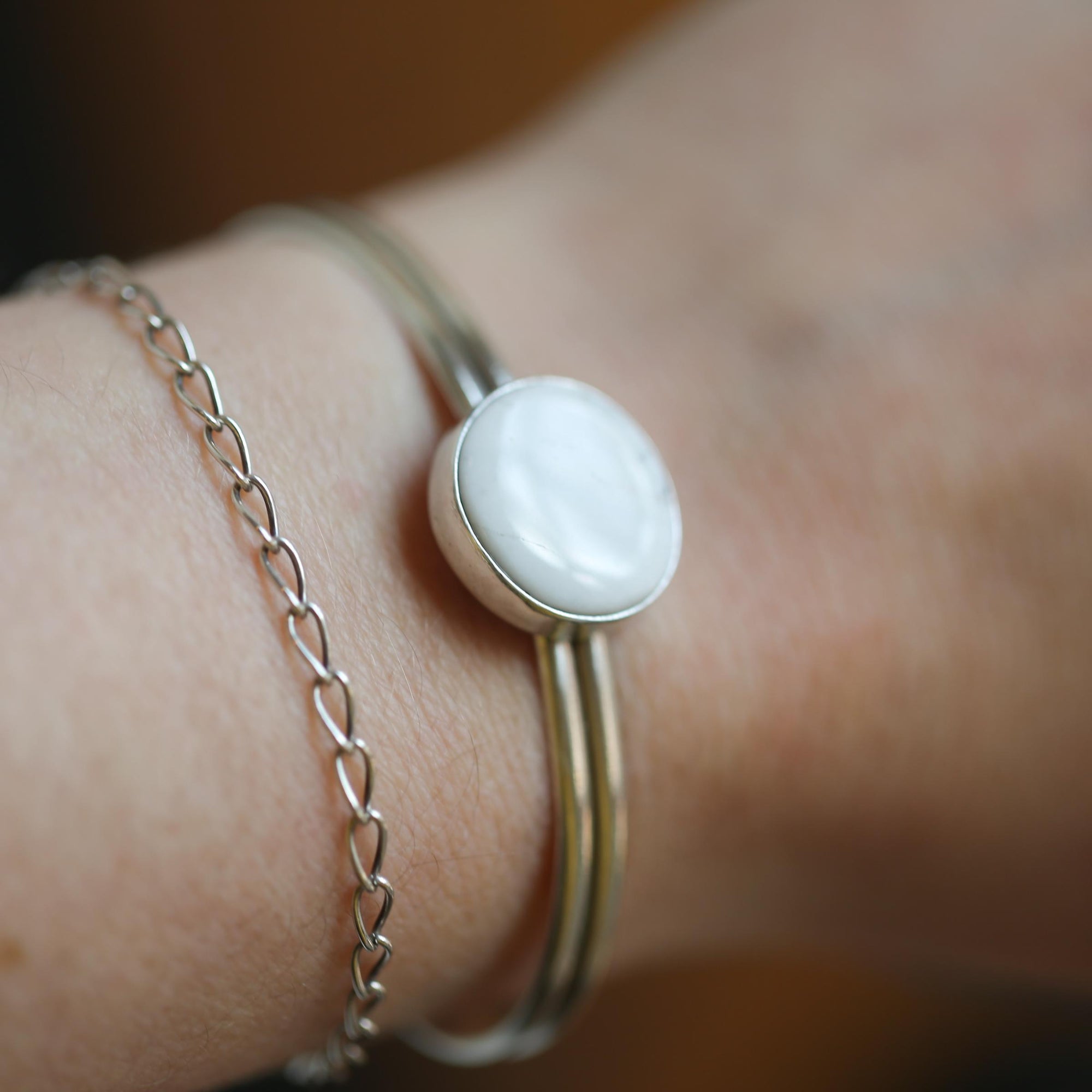 White Buffalo SS Bracelet - Choose from 3 OOAK White Buffalo Cuff - Chunky Sterling Silver Cuff