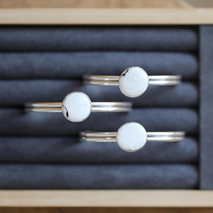 White Buffalo SS Bracelet - Choose from 3 OOAK White Buffalo Cuff - Chunky Sterling Silver Cuff