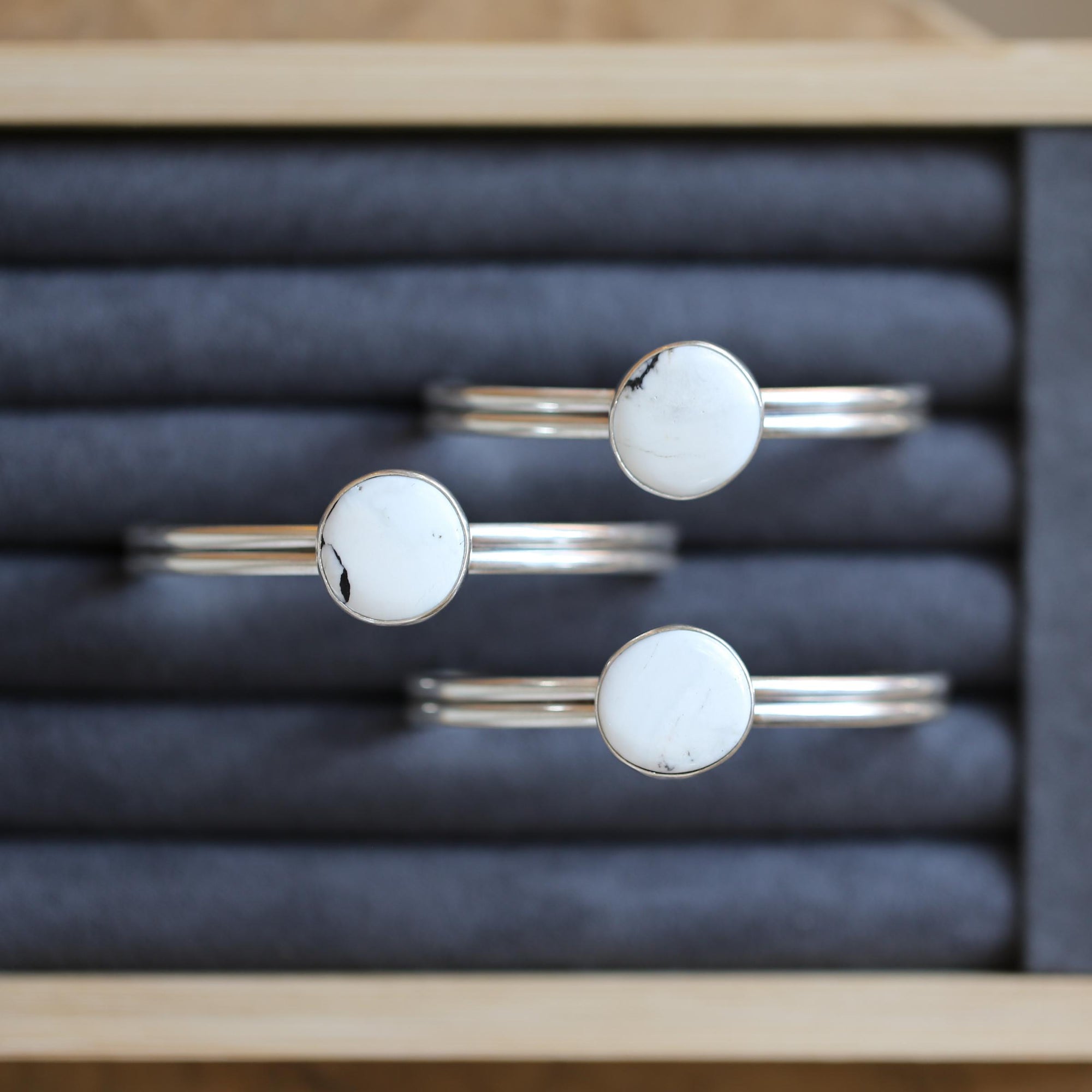 White Buffalo SS Bracelet - Choose from 3 OOAK White Buffalo Cuff - Chunky Sterling Silver Cuff