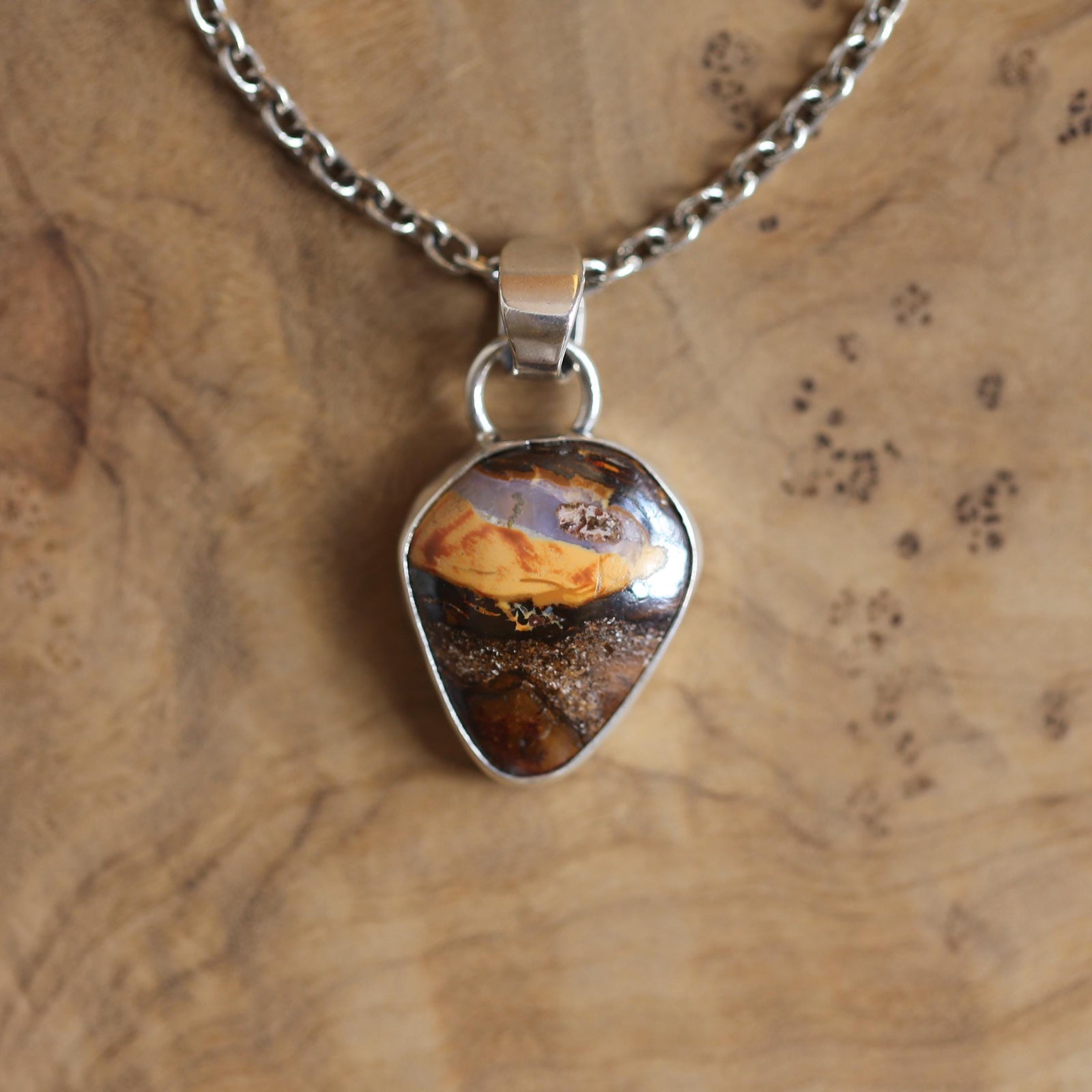 Boulder Opal Necklace - Choose from Three - Boulder Opal Pendant - OOAK