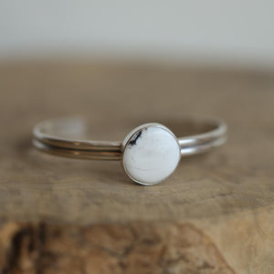 White Buffalo SS Bracelet - Choose from 3 OOAK White Buffalo Cuff - Chunky Sterling Silver Cuff