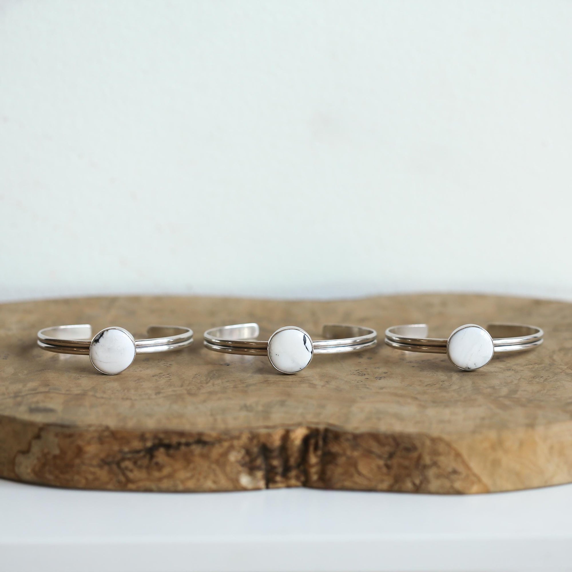 White Buffalo SS Bracelet - Choose from 3 OOAK White Buffalo Cuff - Chunky Sterling Silver Cuff