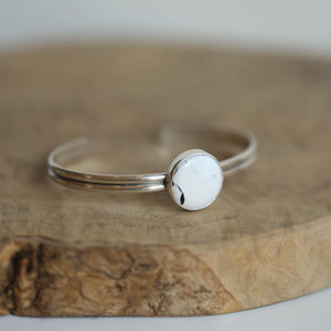 White Buffalo SS Bracelet - Choose from 3 OOAK White Buffalo Cuff - Chunky Sterling Silver Cuff