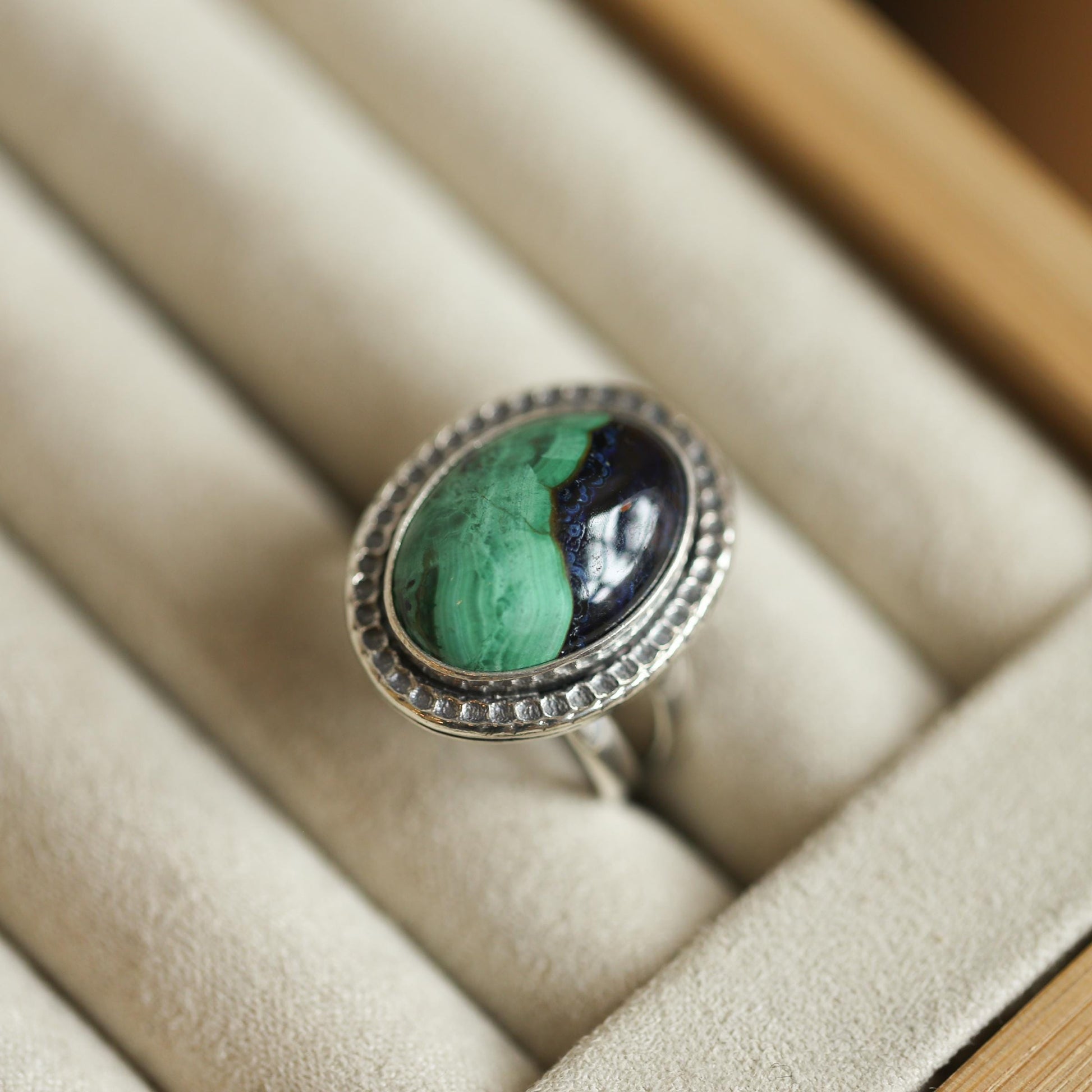 Azurite Malachite Sterling Silver Ring