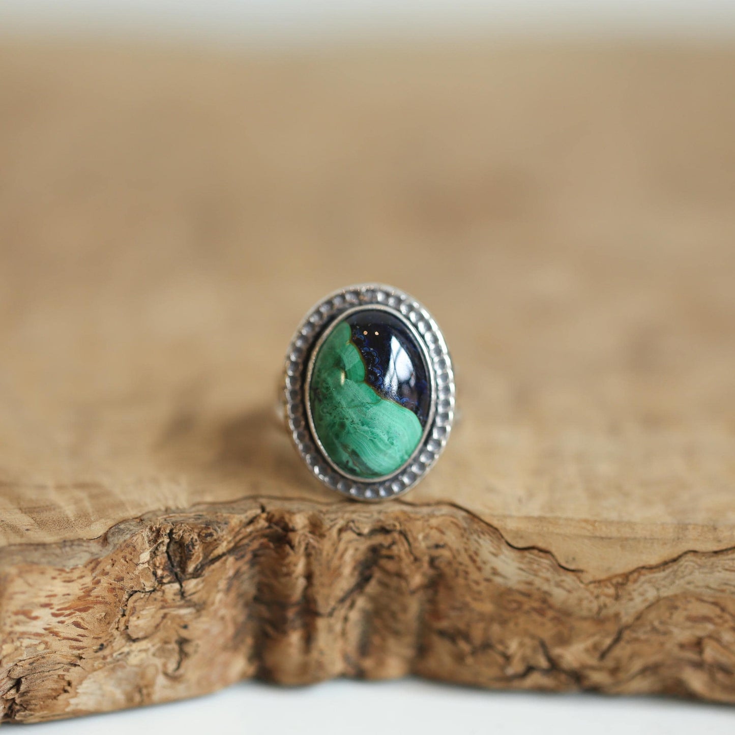 Azurite Malachite Sterling Silver Ring