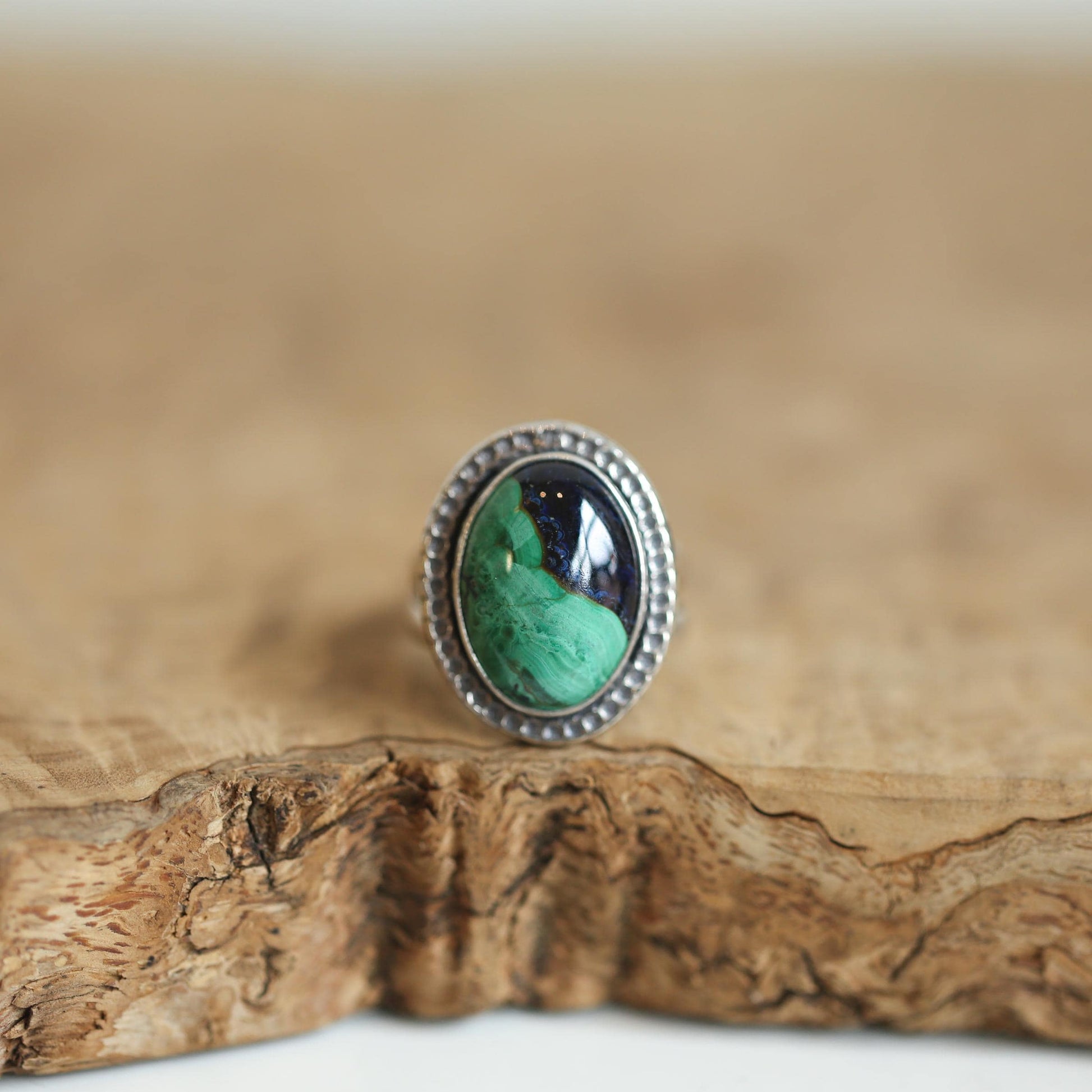 Azurite Malachite Sterling Silver Ring