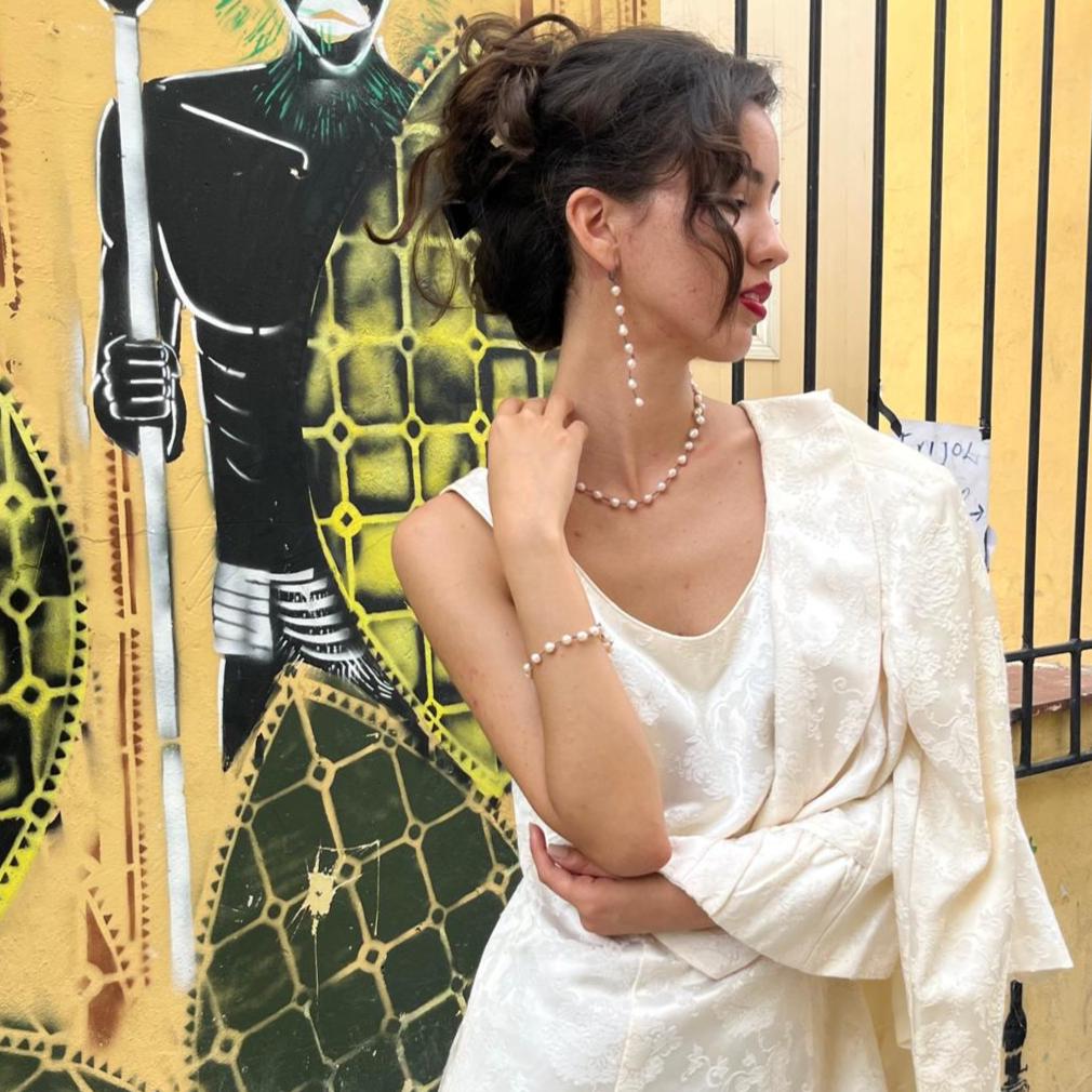 Rosarita Earrings - Natural Freshwater Pearls - Sterling Silver - Long Pearl Earrings - Wedding Earrings