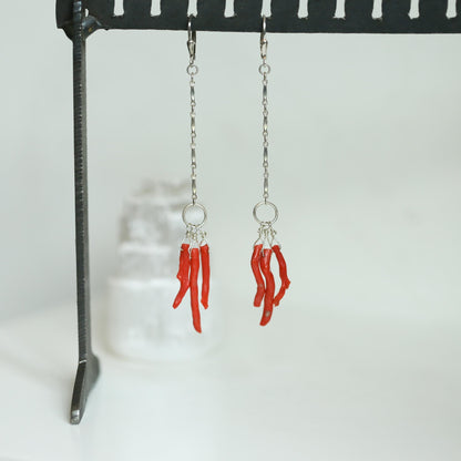 Mediterranean Coral Earrings | Sterling Silver | Ethically Sourced