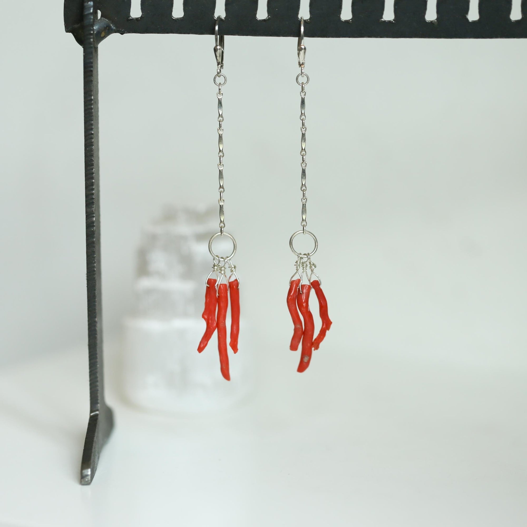 Mediterranean Coral Earrings - Natural Coral - Sterling Silver - Ethically Sourced