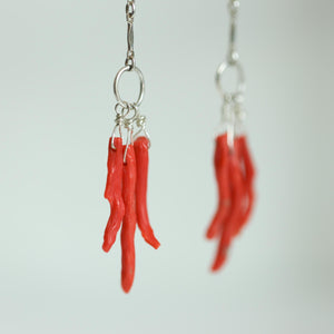Mediterranean Coral Earrings - Natural Coral - Sterling Silver - Ethically Sourced