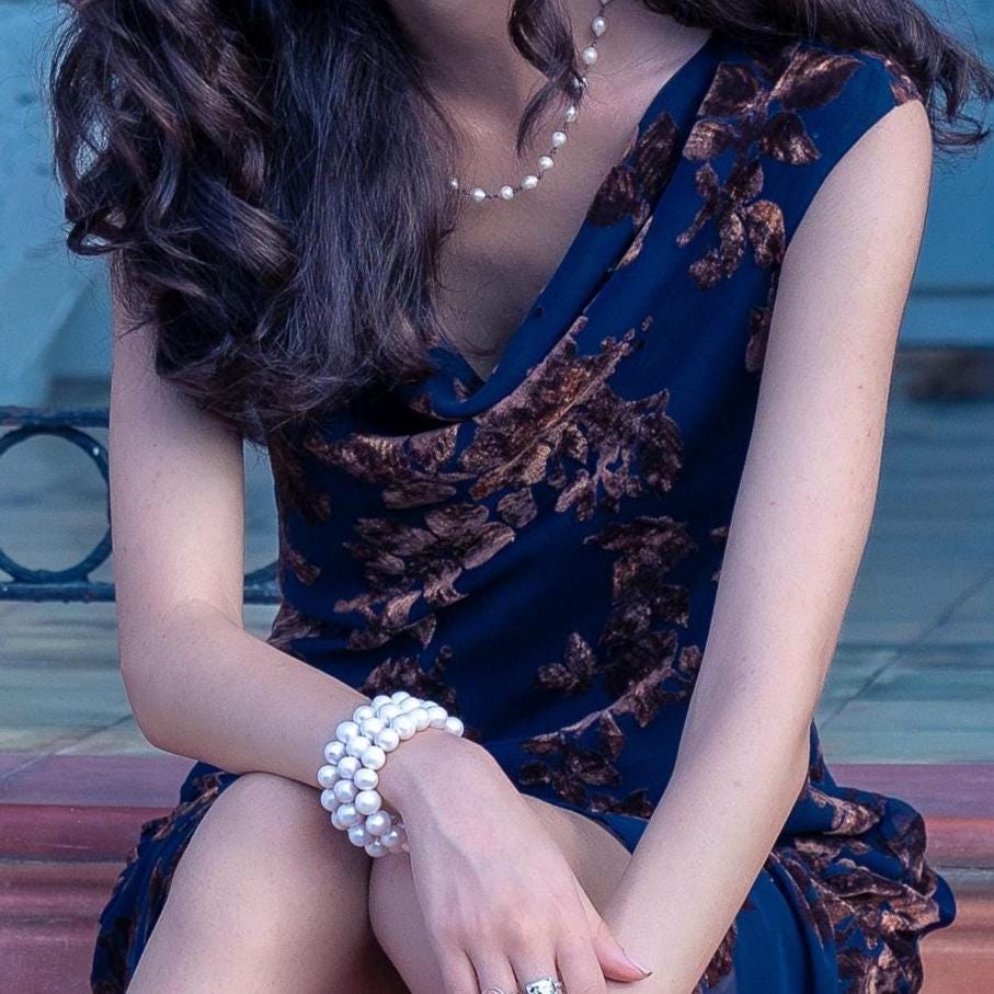 Freshwater Pearl Bracelet - 12mm Natural Freshwater Pearls - High End Pearl Stretch Bracelet