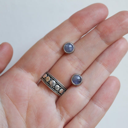 Tanzanite Earrings - Tanzanite Studs - Tanzanite Posts - .925 Sterling Silver