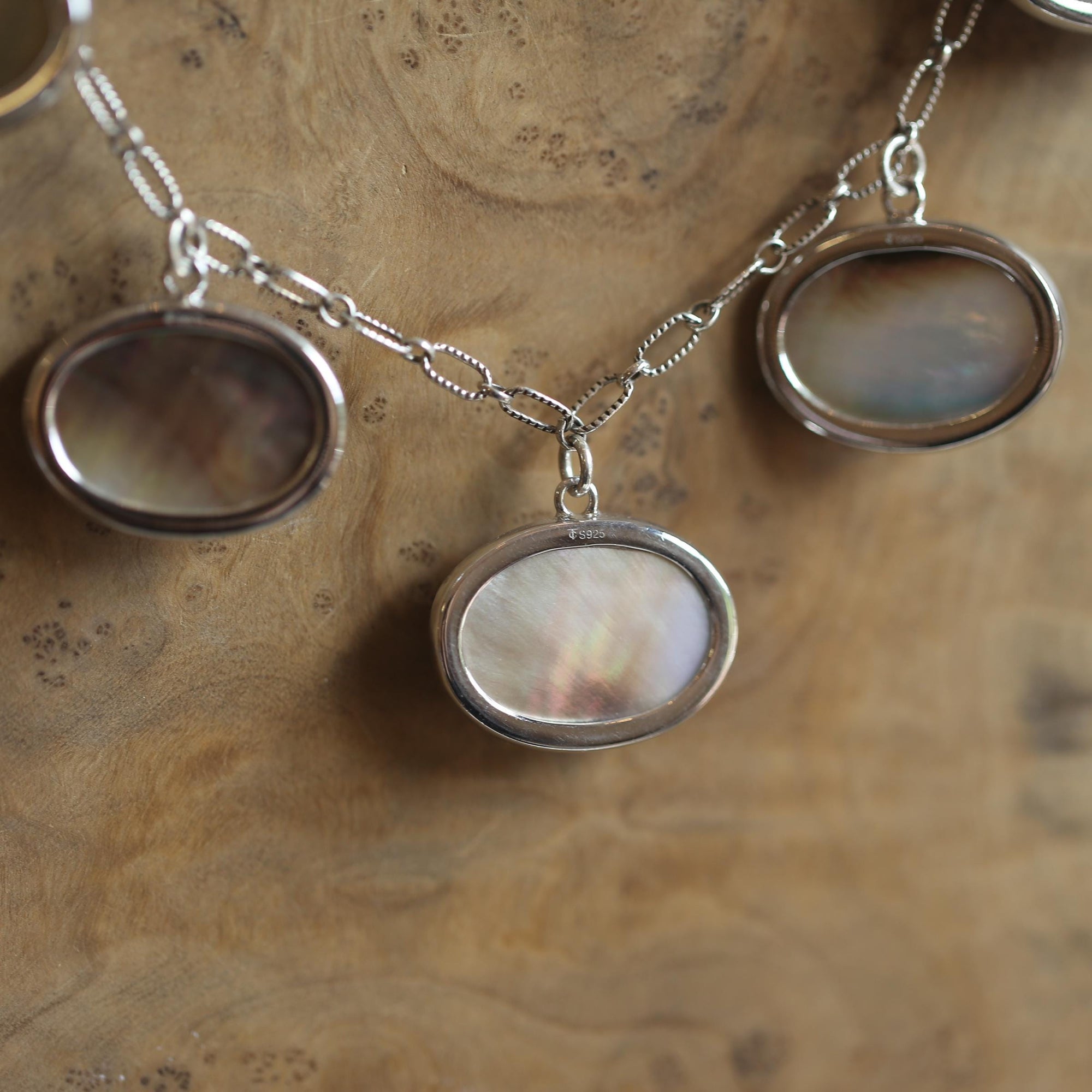 Blister Pearl Sterling Silver Necklace - Freshwater Pearl Necklace - Oxidized Sterling Silver