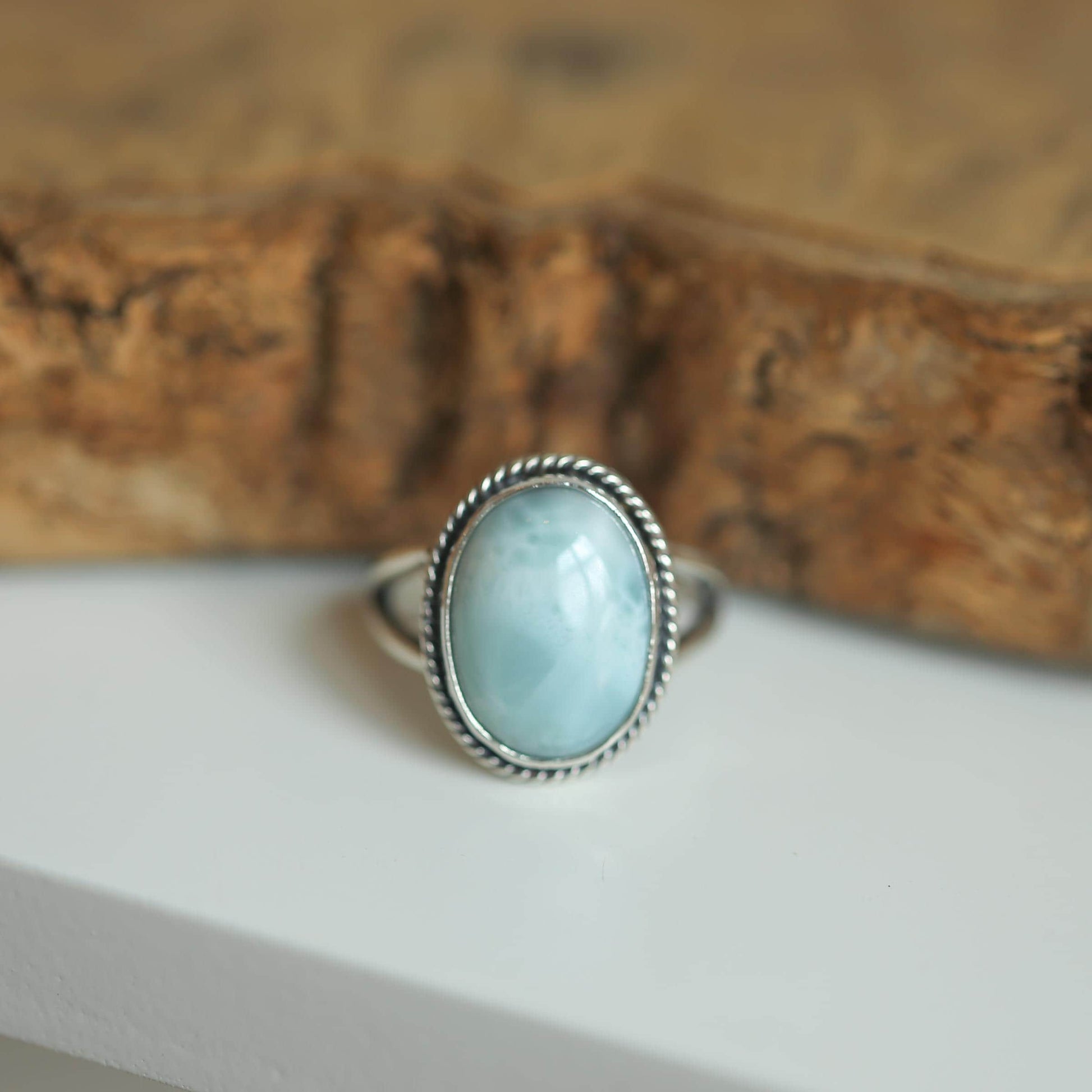 Larimar Boho Ring | Sterling Silver