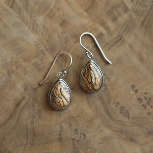 Picture Jasper TearDrop Earrings - Choose your pair - .925 Sterling Silver
