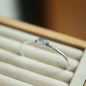 Chalcedony Cuff Bracelet - Chalcedony Bracelet - Blue Chalcedony Bangle - .925 Sterling Silver