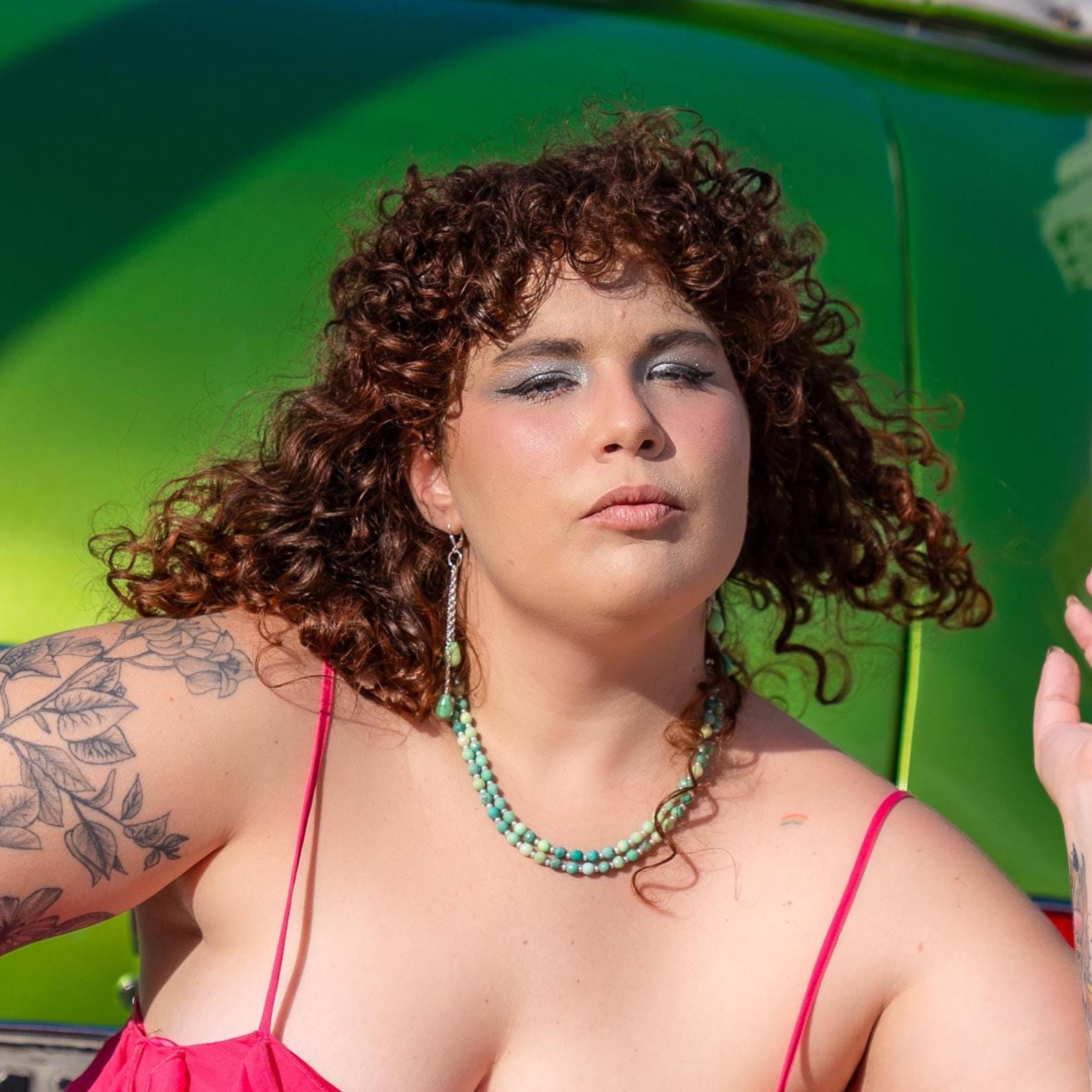 Chrysoprase Double Strand Necklace - .925 Sterling Silver - Green Chrysoprase Jewelry