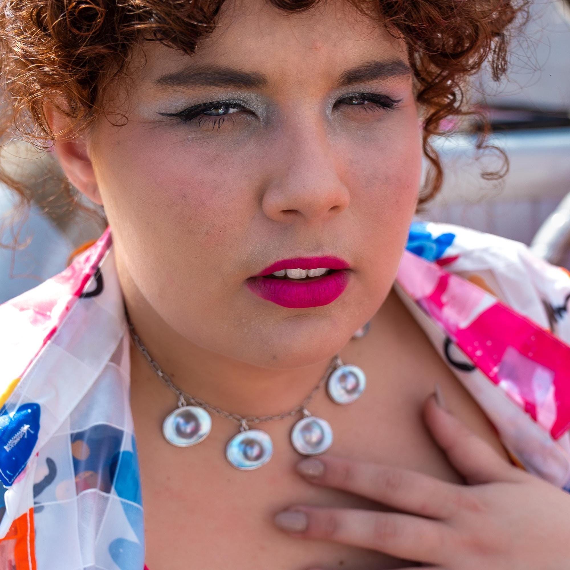 Blister Pearl Sterling Silver Necklace - Freshwater Pearl Necklace - Oxidized Sterling Silver