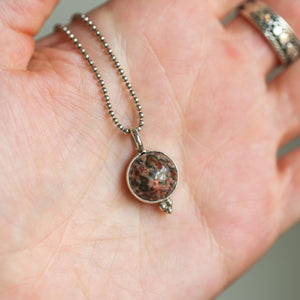 Leopard Skin Jasper Pendant - .925 Sterling Silver Necklace - Silversmith Pendant