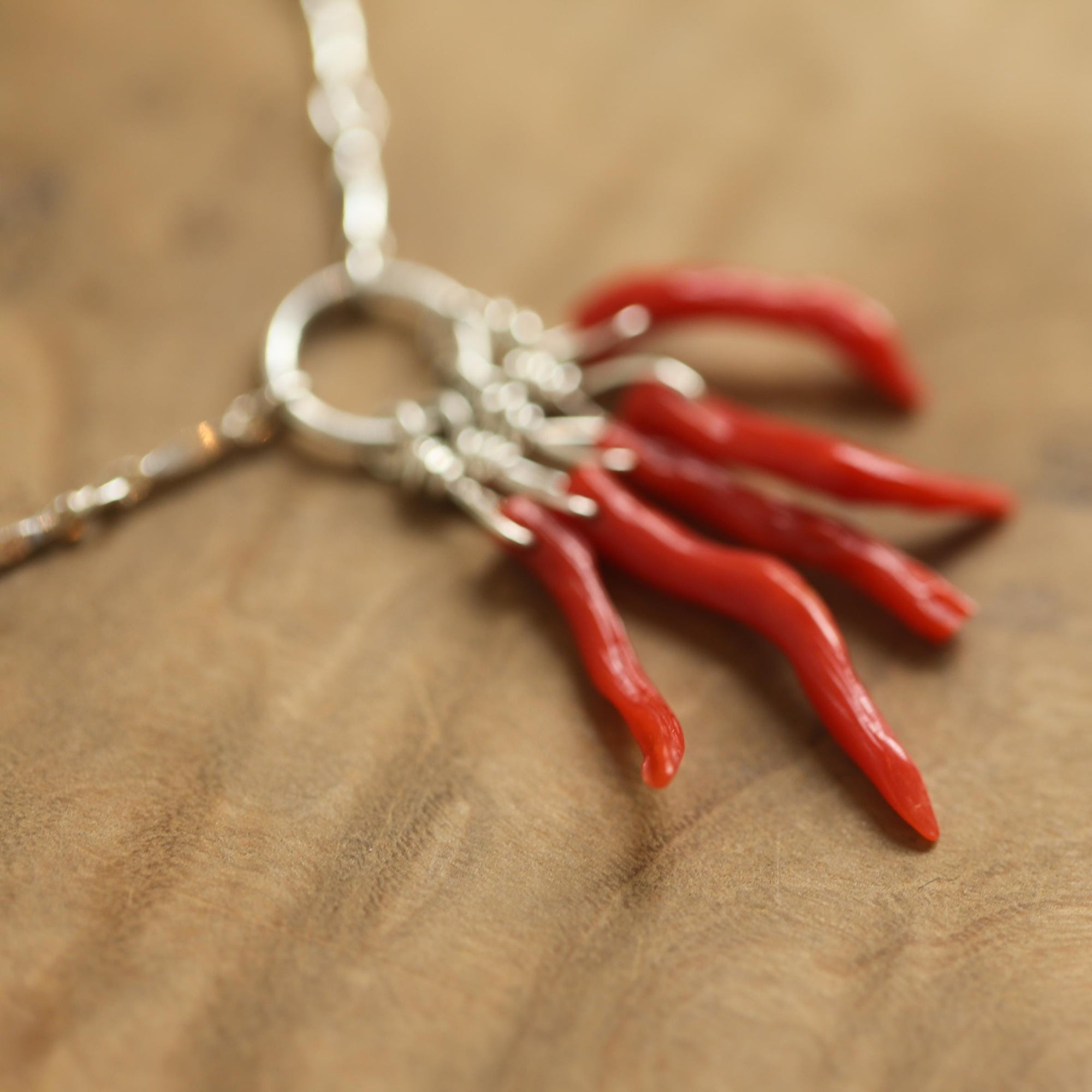 Mediterranean Coral Necklace - Natural Coral - Sterling Silver - Ethically Sourced