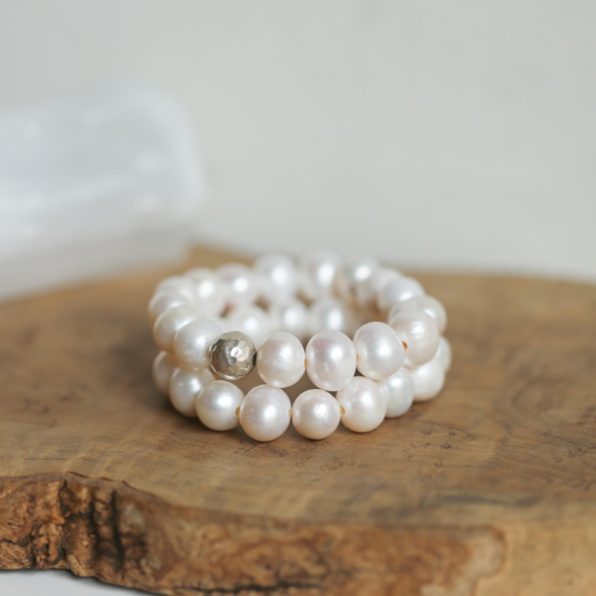 Freshwater Pearl Bracelet - 12mm Natural Freshwater Pearls - High End Pearl Stretch Bracelet