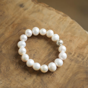 Freshwater Pearl Bracelet - 12mm Natural Freshwater Pearls - High End Pearl Stretch Bracelet