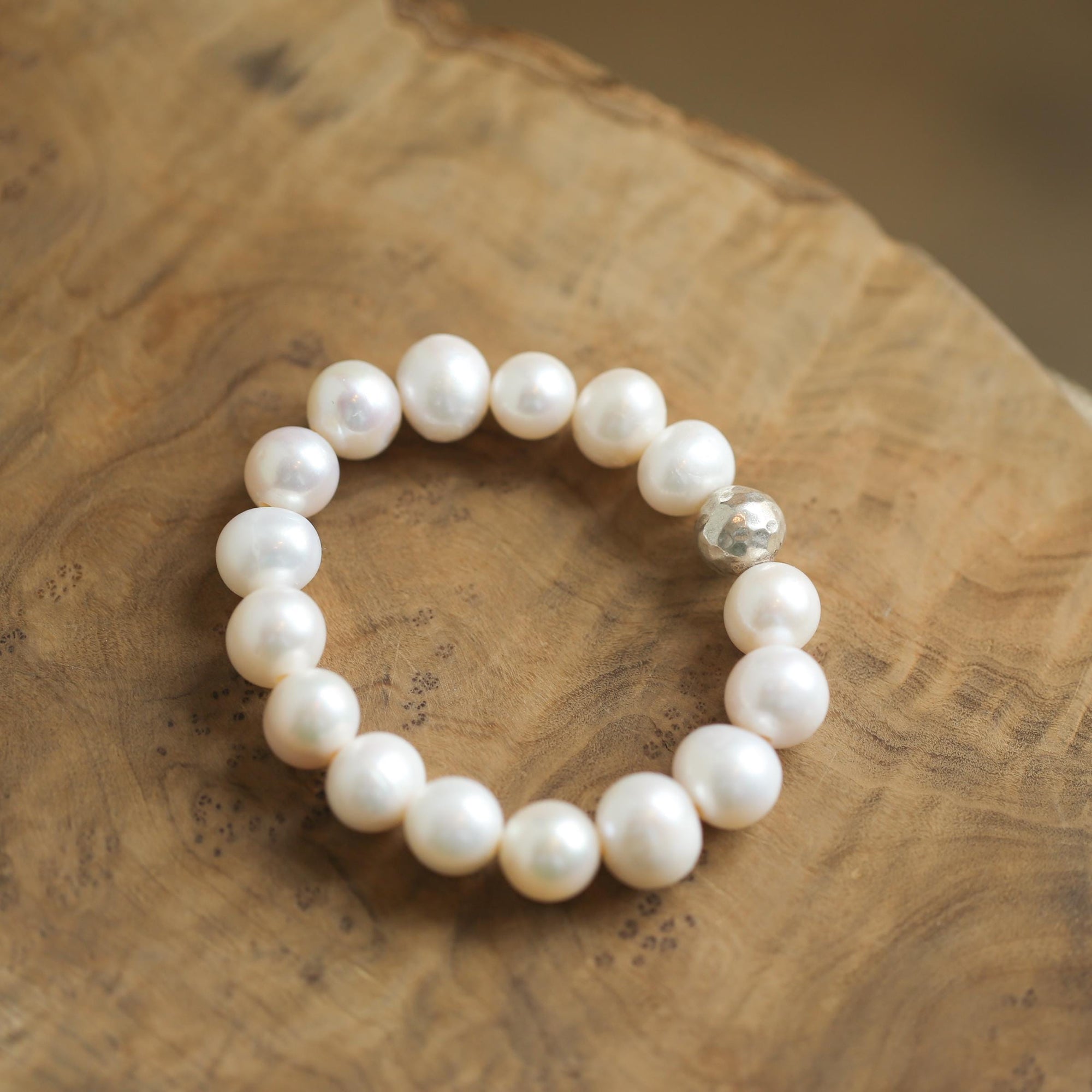 Freshwater Pearl Bracelet - 12mm Natural Freshwater Pearls - High End Pearl Stretch Bracelet