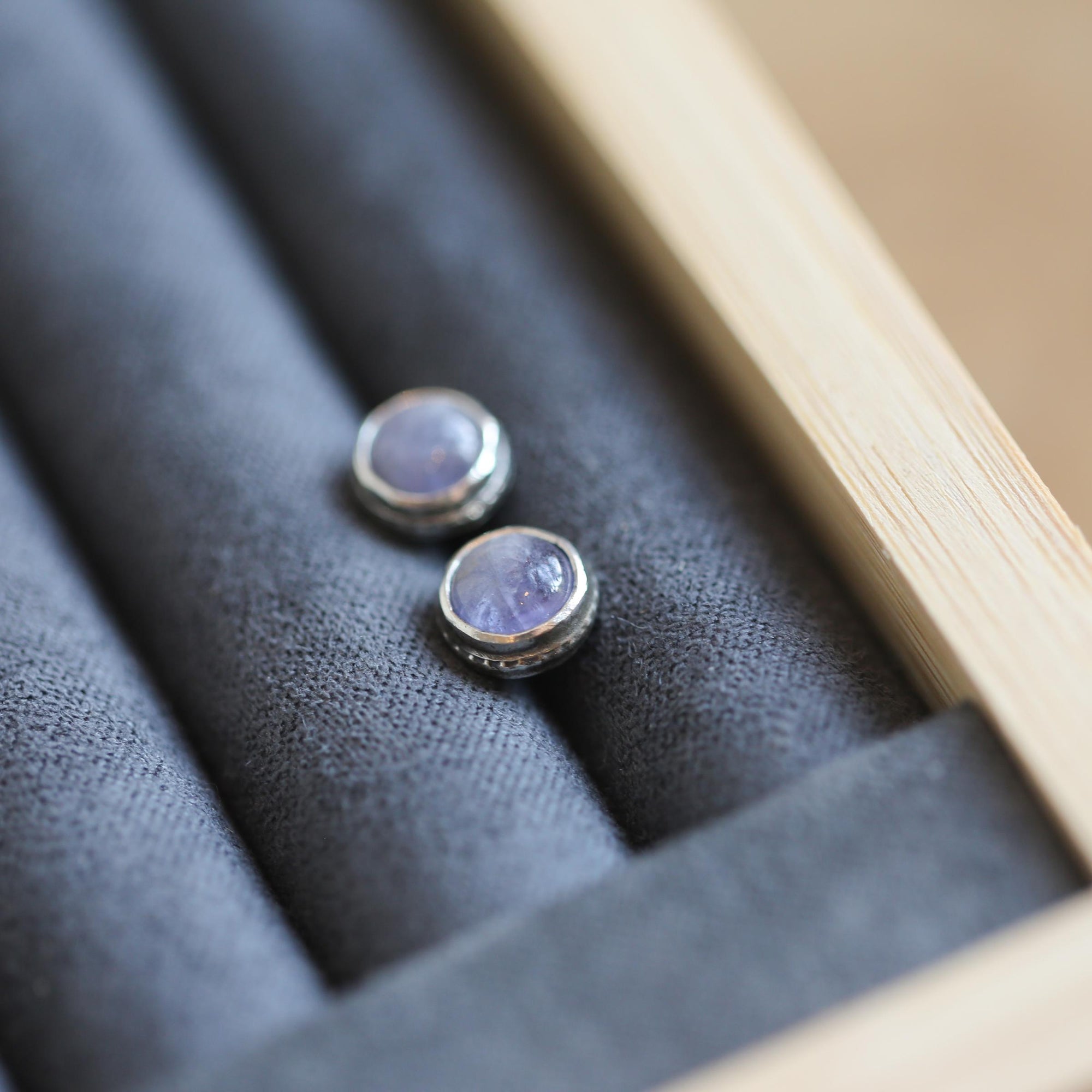 Tanzanite Earrings - Tanzanite Studs - Tanzanite Posts - .925 Sterling Silver